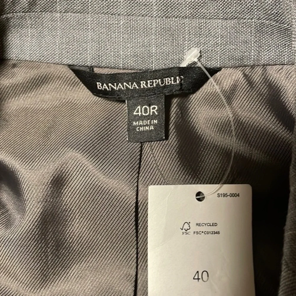 Banana Republic NWT Men’s Progetto‎ Uno Slim Fit Sport Coat Grey Striped 40R